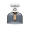 Innovations Lighting Large Bell 1 Light 8" Semi-Flush Mount 288-1C-PC-G73-LED