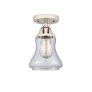 Bellmont Semi-Flush Mount shown in the Polished Nickel finish with a Clear shade