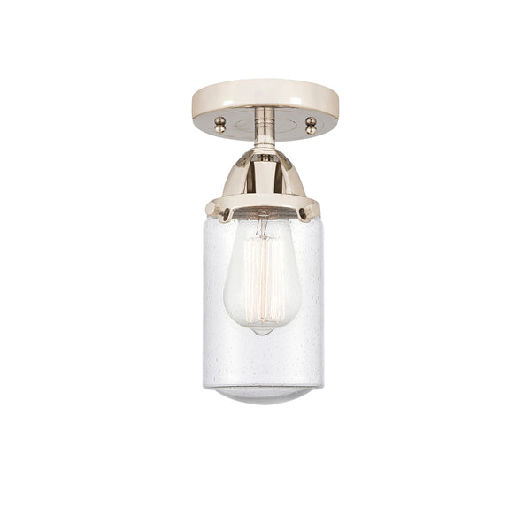 Dover Semi-Flush Mount shown in the Polished Nickel finish with a Seedy shade