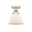 Cone Semi-Flush Mount shown in the Polished Nickel finish with a Matte White shade