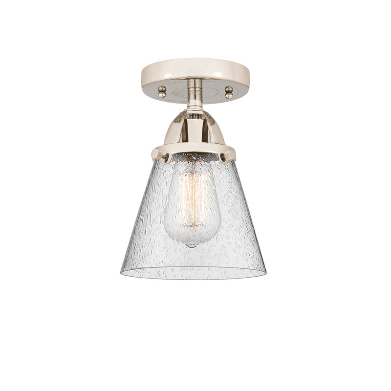 Cone Semi-Flush Mount shown in the Polished Nickel finish with a Seedy shade