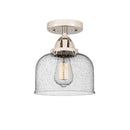 Bell Semi-Flush Mount shown in the Polished Nickel finish with a Seedy shade