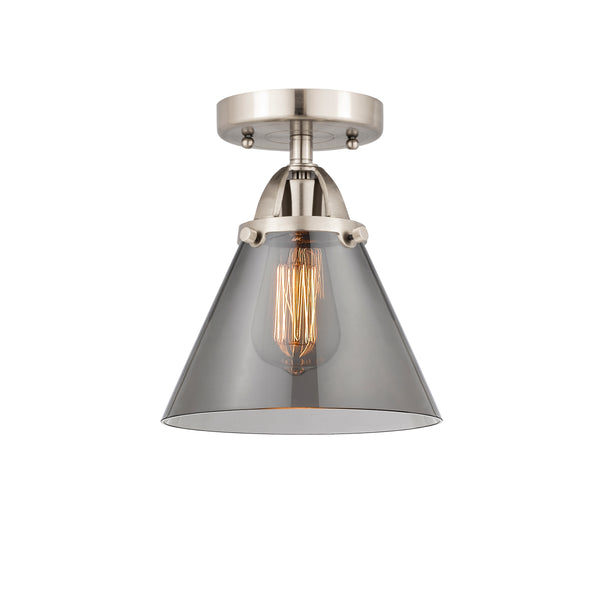 Innovations Lighting Large Cone 1 Light 7.75" Semi-Flush Mount 288-1C-SN-G43