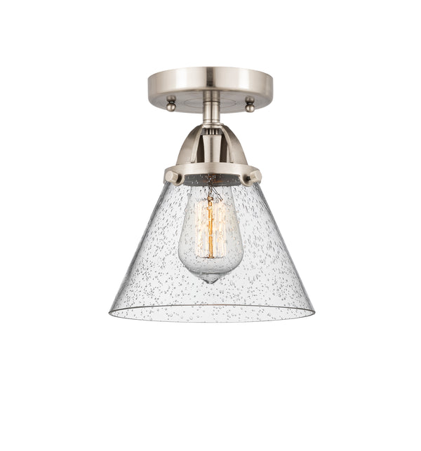 Innovations Lighting Large Cone 1 Light 7.75" Semi-Flush Mount 288-1C-SN-G44-LED