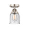 Innovations Lighting Small Bell 1 Light 5" Semi-Flush Mount 288-1C-SN-G54-LED