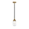 Dover Mini Pendant shown in the Black Antique Brass finish with a Clear shade