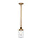 Dover Mini Pendant shown in the Brushed Brass finish with a Clear shade
