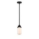 Dover Mini Pendant shown in the Matte Black finish with a Matte White shade