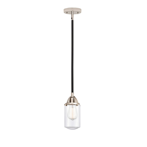 Dover Mini Pendant shown in the Black Polished Nickel finish with a Clear shade