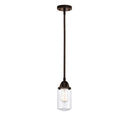 Dover Mini Pendant shown in the Oil Rubbed Bronze finish with a Clear shade