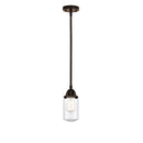Dover Mini Pendant shown in the Oil Rubbed Bronze finish with a Seedy shade