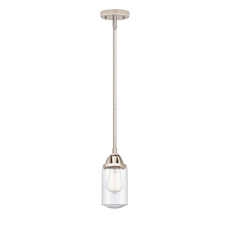 Dover Mini Pendant shown in the Polished Nickel finish with a Seedy shade