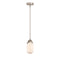 Dover Mini Pendant shown in the Brushed Satin Nickel finish with a Matte White shade