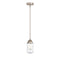 Dover Mini Pendant shown in the Brushed Satin Nickel finish with a Clear shade