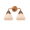 Fulton Bath Vanity Light shown in the Antique Copper finish with a Matte White shade
