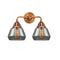 Fulton Bath Vanity Light shown in the Antique Copper finish with a Plated Smoke shade