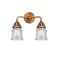 Canton Bath Vanity Light shown in the Antique Copper finish with a Seedy shade