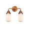 Dover Bath Vanity Light shown in the Antique Copper finish with a Matte White shade