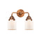 Bell Bath Vanity Light shown in the Antique Copper finish with a Matte White shade