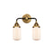 Dover Bath Vanity Light shown in the Black Antique Brass finish with a Matte White shade
