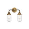 Dover Bath Vanity Light shown in the Black Antique Brass finish with a Seedy shade