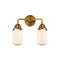 Dover Bath Vanity Light shown in the Brushed Brass finish with a Matte White shade
