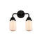 Dover Bath Vanity Light shown in the Matte Black finish with a Matte White shade