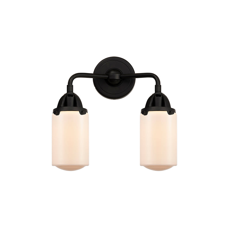 Dover Bath Vanity Light shown in the Matte Black finish with a Matte White shade