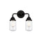 Dover Bath Vanity Light shown in the Matte Black finish with a Clear shade