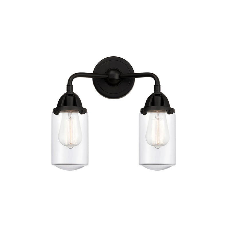 Dover Bath Vanity Light shown in the Matte Black finish with a Clear shade