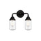 Dover Bath Vanity Light shown in the Matte Black finish with a Seedy shade