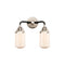 Dover Bath Vanity Light shown in the Black Polished Nickel finish with a Matte White shade