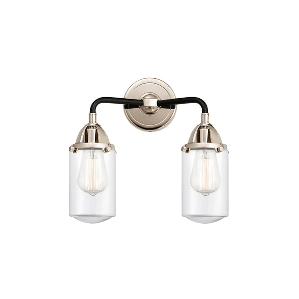 Dover Bath Vanity Light shown in the Black Polished Nickel finish with a Clear shade