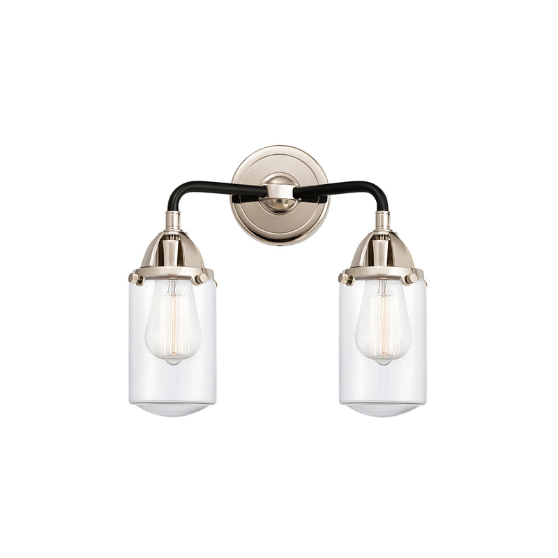 Dover Bath Vanity Light shown in the Black Polished Nickel finish with a Clear shade