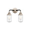 Dover Bath Vanity Light shown in the Black Polished Nickel finish with a Seedy shade