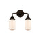 Dover Bath Vanity Light shown in the Oil Rubbed Bronze finish with a Matte White shade