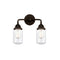 Dover Bath Vanity Light shown in the Oil Rubbed Bronze finish with a Clear shade