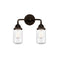 Dover Bath Vanity Light shown in the Oil Rubbed Bronze finish with a Seedy shade