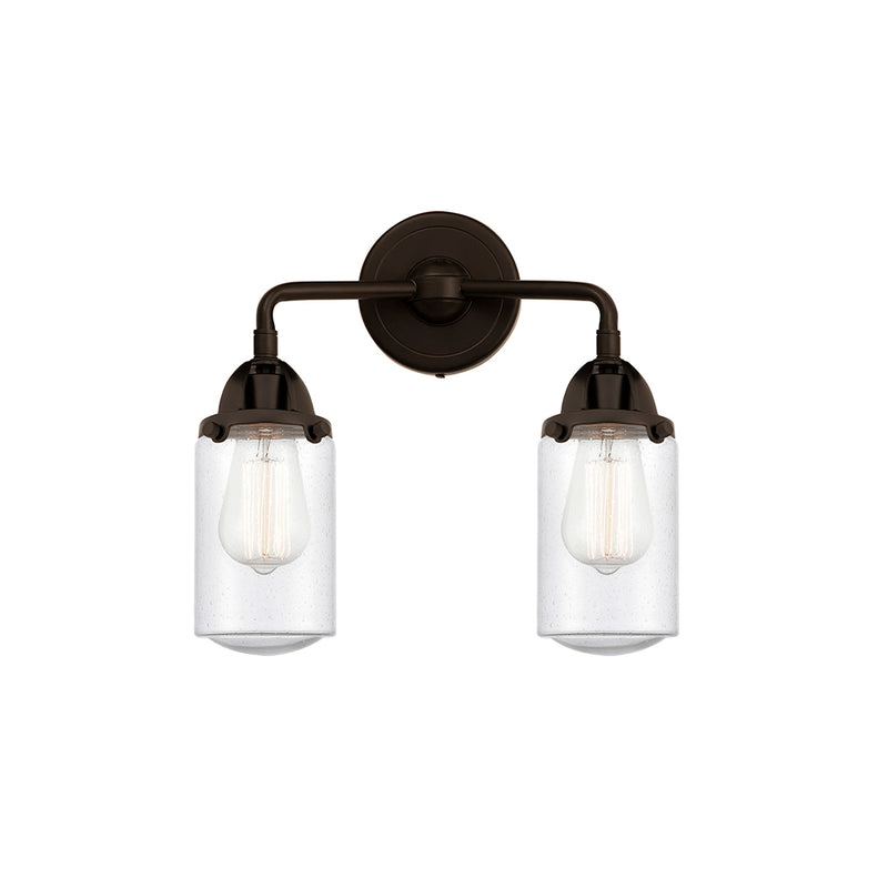 Dover Bath Vanity Light shown in the Oil Rubbed Bronze finish with a Seedy shade