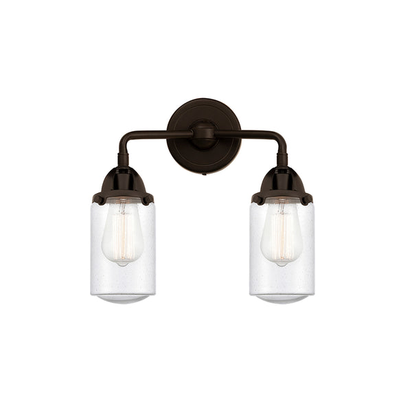 Dover Bath Vanity Light shown in the Oil Rubbed Bronze finish with a Seedy shade