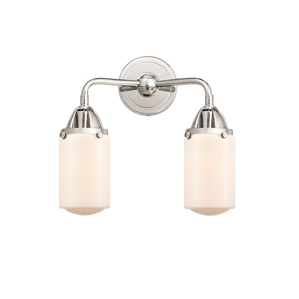 Dover Bath Vanity Light shown in the Polished Chrome finish with a Matte White shade