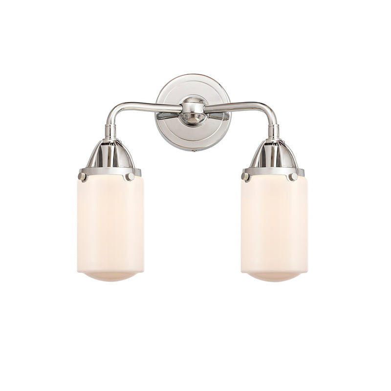 Dover Bath Vanity Light shown in the Polished Chrome finish with a Matte White shade