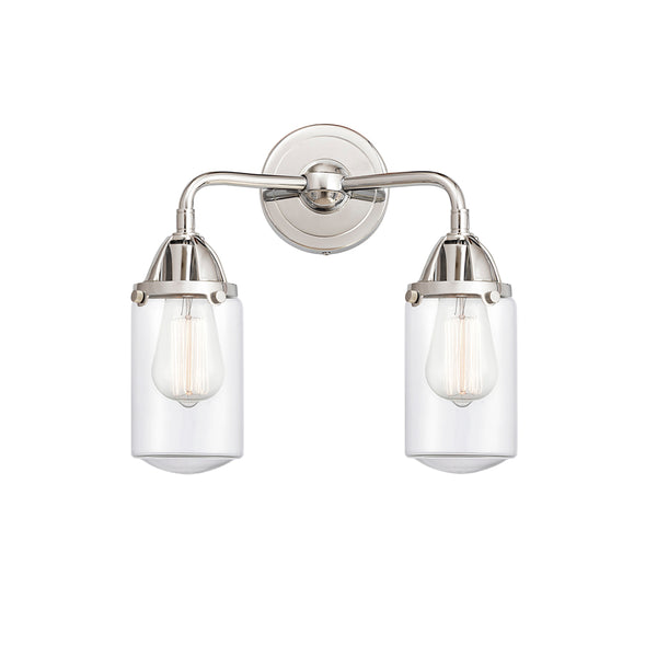 Dover Bath Vanity Light shown in the Polished Chrome finish with a Clear shade