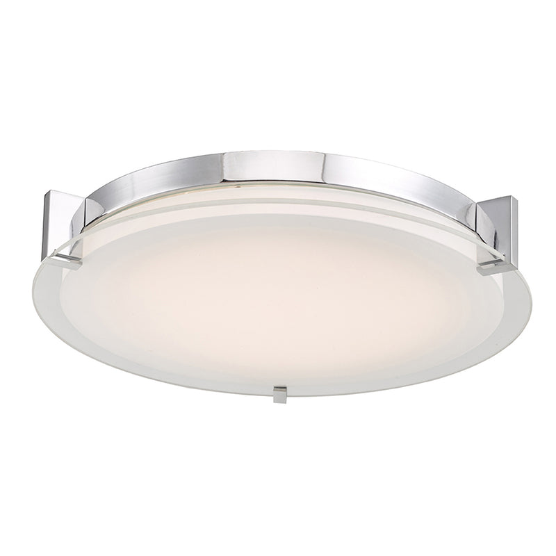 Abra Lighting Flat Round Glass Low Profile Flushmount 30018FM-BN