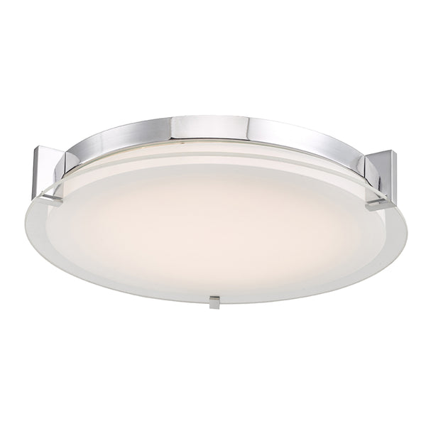 Abra Lighting Flat Round Glass Low Profile Flush Mount 30018FM-CH