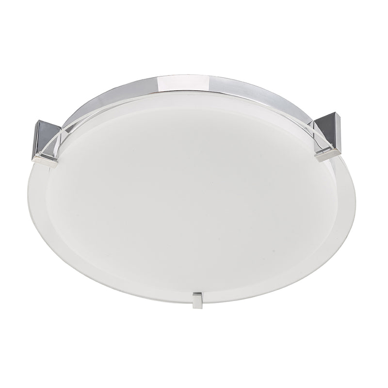 Abra Lighting Flat Round Glass Low Profile Flush Mount 30018FM-CH