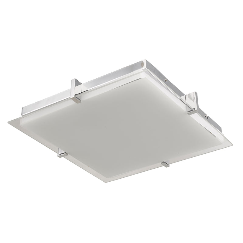 Abra Lighting Flat Square Glass Low Profile Flush Mount 30012FM-CH