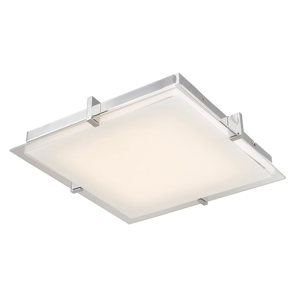 Abra Lighting Flat Square Glass Low Profile Flush Mount 30012FM-CH