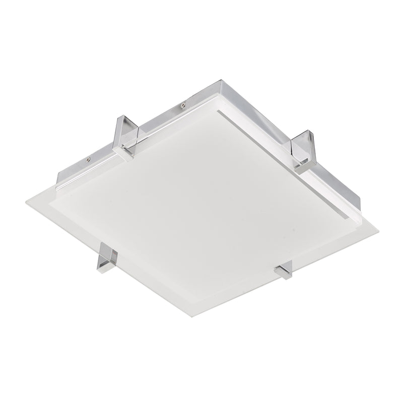 Abra Lighting Flat Square Glass Low Profile Flush Mount 30012FM-CH