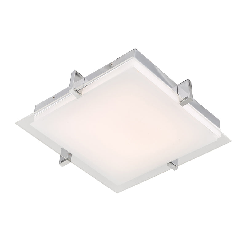 Abra Lighting Flat Square Glass Low Profile Flush Mount 30012FM-CH